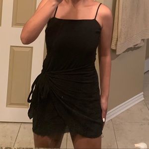 black tie front dress